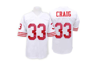 Authentic Roger Craig Men's San Francisco 49ers Mitchell and Ness Throwback Jersey - White