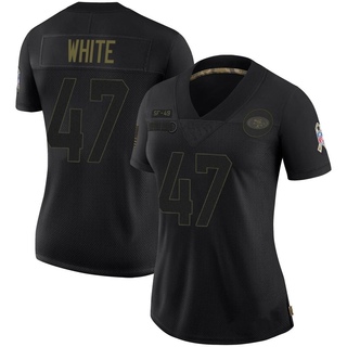 Limited DaShaun White Women's San Francisco 49ers 2020 Salute To Service Jersey - Black