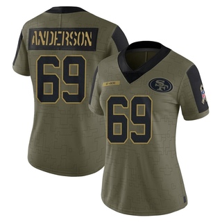 Limited Evan Anderson Women's San Francisco 49ers 2021 Salute To Service Jersey - Olive
