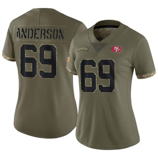 Limited Evan Anderson Women's San Francisco 49ers 2022 Salute To Service Jersey - Olive