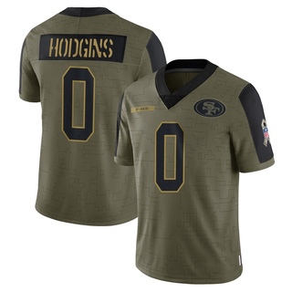 Limited Isaiah Hodgins Youth San Francisco 49ers 2021 Salute To Service Jersey - Olive