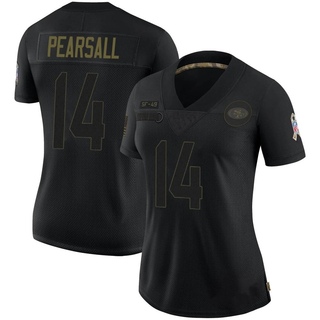 Limited Ricky Pearsall Women's San Francisco 49ers 2020 Salute To Service Jersey - Black