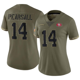 Limited Ricky Pearsall Women's San Francisco 49ers 2022 Salute To Service Jersey - Olive