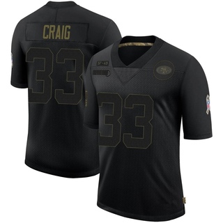 Limited Roger Craig Men's San Francisco 49ers 2020 Salute To Service Jersey - Black