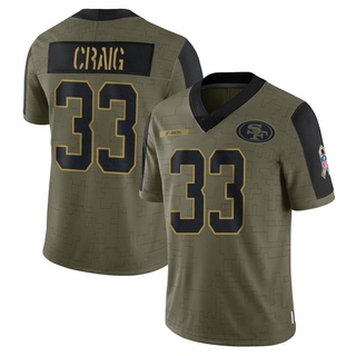 Limited Roger Craig Men's San Francisco 49ers 2021 Salute To Service Jersey - Olive