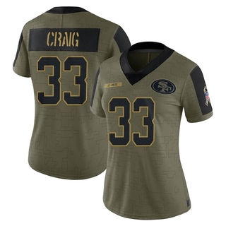 Limited Roger Craig Women's San Francisco 49ers 2021 Salute To Service Jersey - Olive