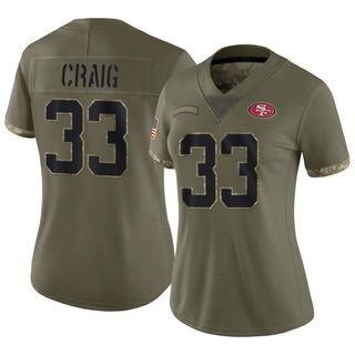 Limited Roger Craig Women's San Francisco 49ers 2022 Salute To Service Jersey - Olive