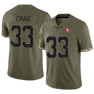 Limited Roger Craig Youth San Francisco 49ers 2022 Salute To Service Jersey - Olive
