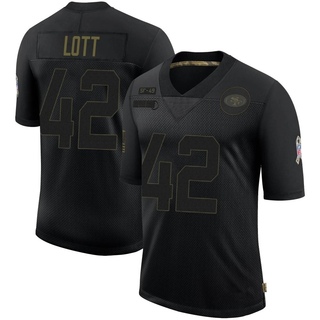 Limited Ronnie Lott Men's San Francisco 49ers 2020 Salute To Service Jersey - Black