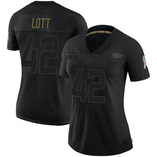Limited Ronnie Lott Women's San Francisco 49ers 2020 Salute To Service Jersey - Black