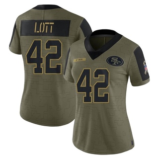 Limited Ronnie Lott Women's San Francisco 49ers 2021 Salute To Service Jersey - Olive