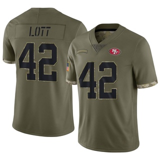 Limited Ronnie Lott Youth San Francisco 49ers 2022 Salute To Service Jersey - Olive