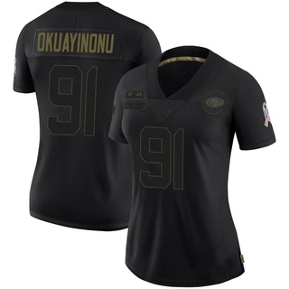 Limited Sam Okuayinonu Women's San Francisco 49ers 2020 Salute To Service Jersey - Black