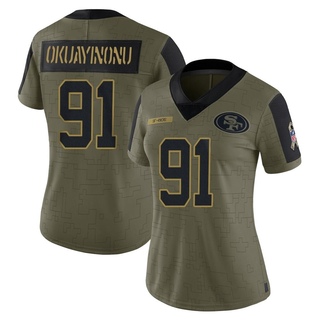 Limited Sam Okuayinonu Women's San Francisco 49ers 2021 Salute To Service Jersey - Olive